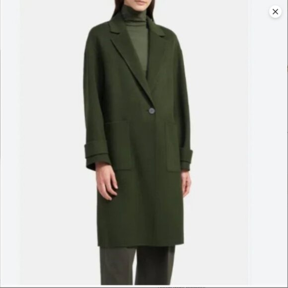 Theory easy one button coat Double-Face Wool-Cashmere in Grey - Picture 2 of 8